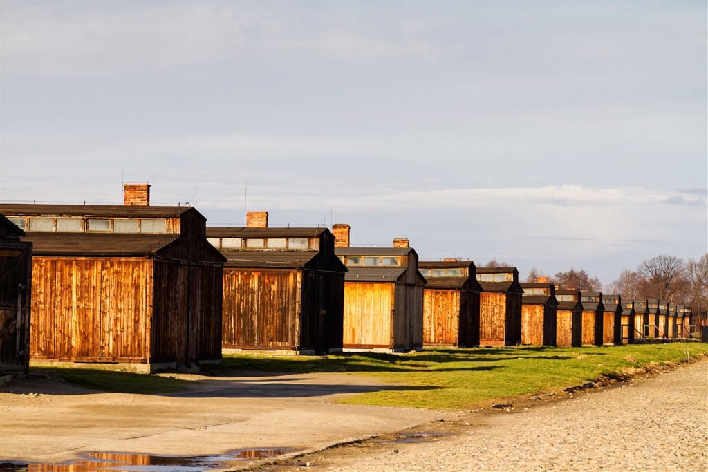 Wooden barracks for prisoners