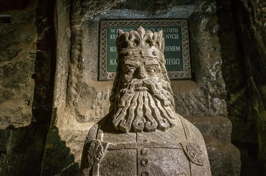 Casimir the Great sculpture in Salt Mines Krakow