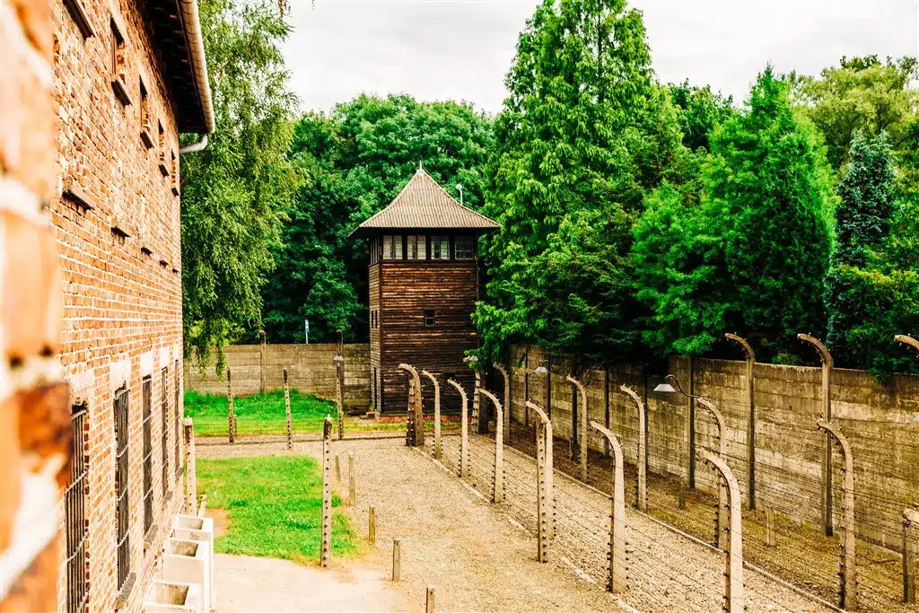 Fence of concentration Camp Electric fence under high voltage
