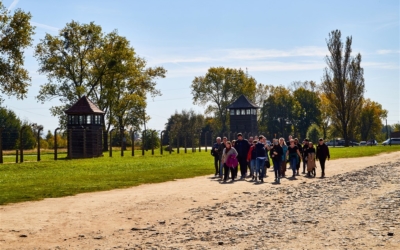 tourists on Auschwitz trip