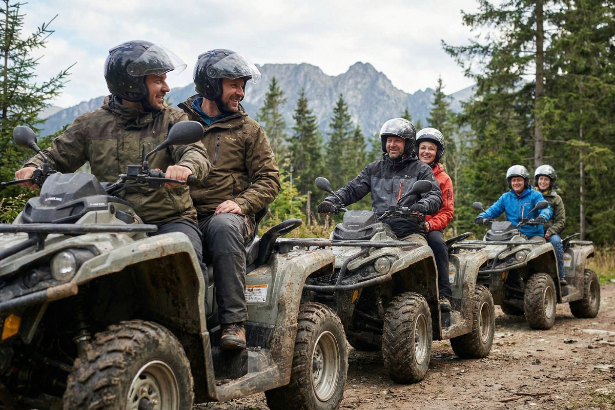 Group Quad Tour with Tatra Mountain Views Group quad tour near Zakopane with panoramic views of the Tatra Mountains