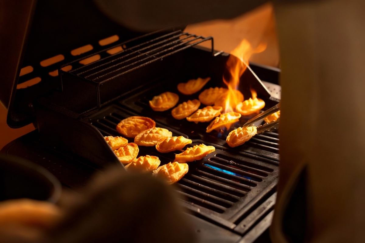 grilling-traditional-polish-cheese-oscypek Oscypek cheese grilling over open fire in Zakopane