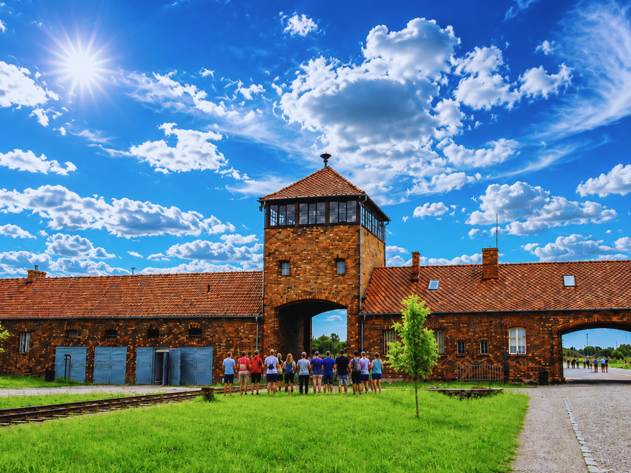 auschwitz-birkenau-main-gate-tour Main gate at Auschwitz-Birkenau
