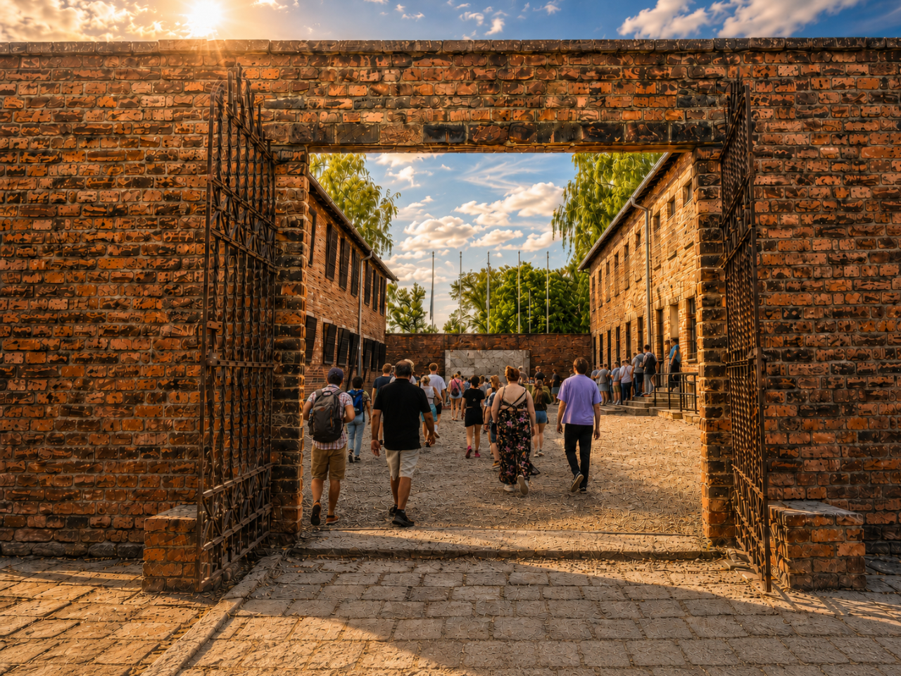 entrance-gate-death-wall-auschwitz-memorial-tour Entrance gate at Auschwitz Memorial