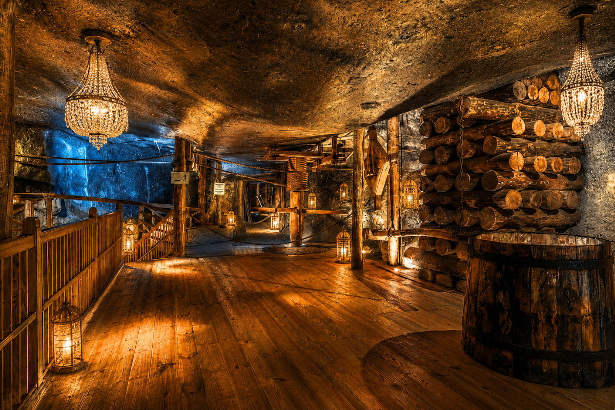 historic-mining-chamber Historic chamber in Wieliczka Salt Mine