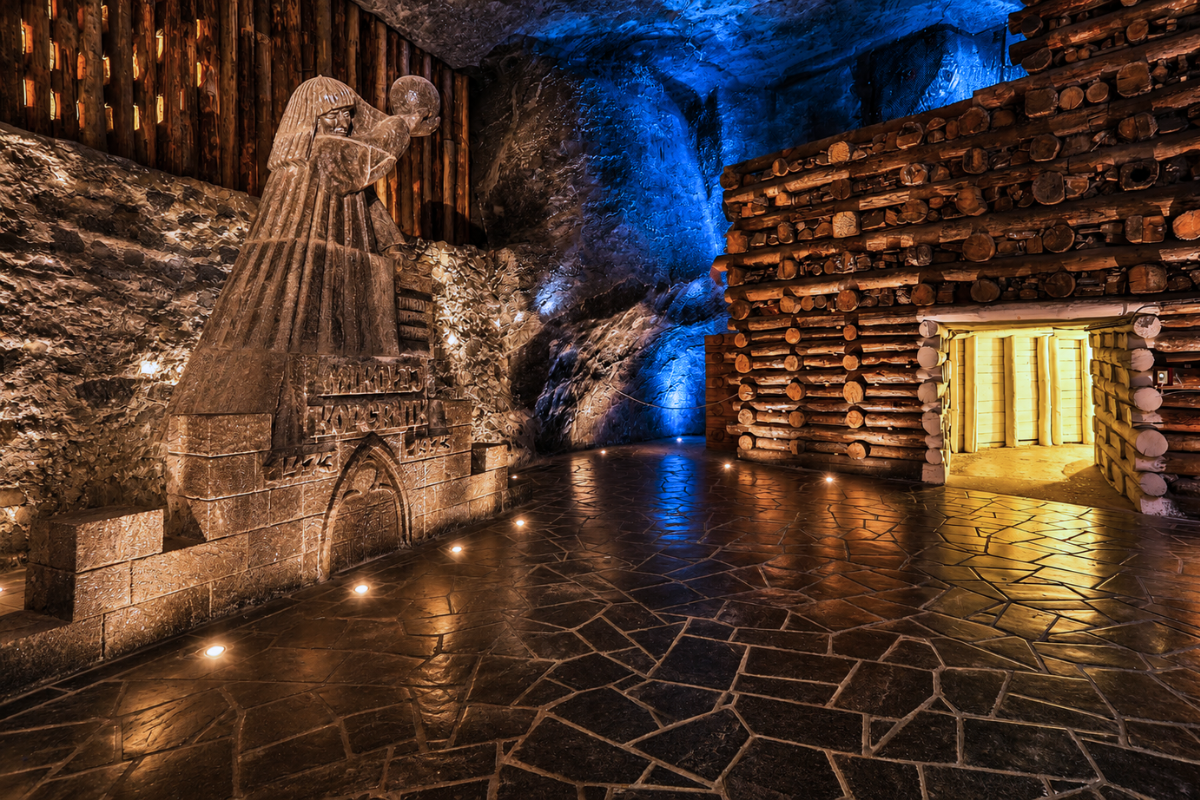 salt-sculpture-mine Salt sculpture in Wieliczka Salt Mine