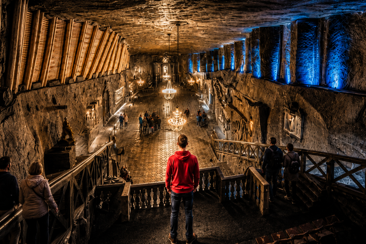 wieliczka-mine-underground-tour Visitors during the Wieliczka mine tour